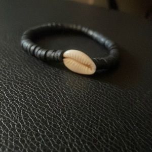 seashell black beaded bracelet
